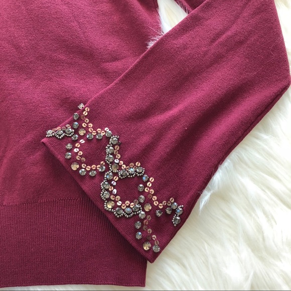 ANN TAYLOR Embellished Mock Neck Sweater - Picture 5 of 8